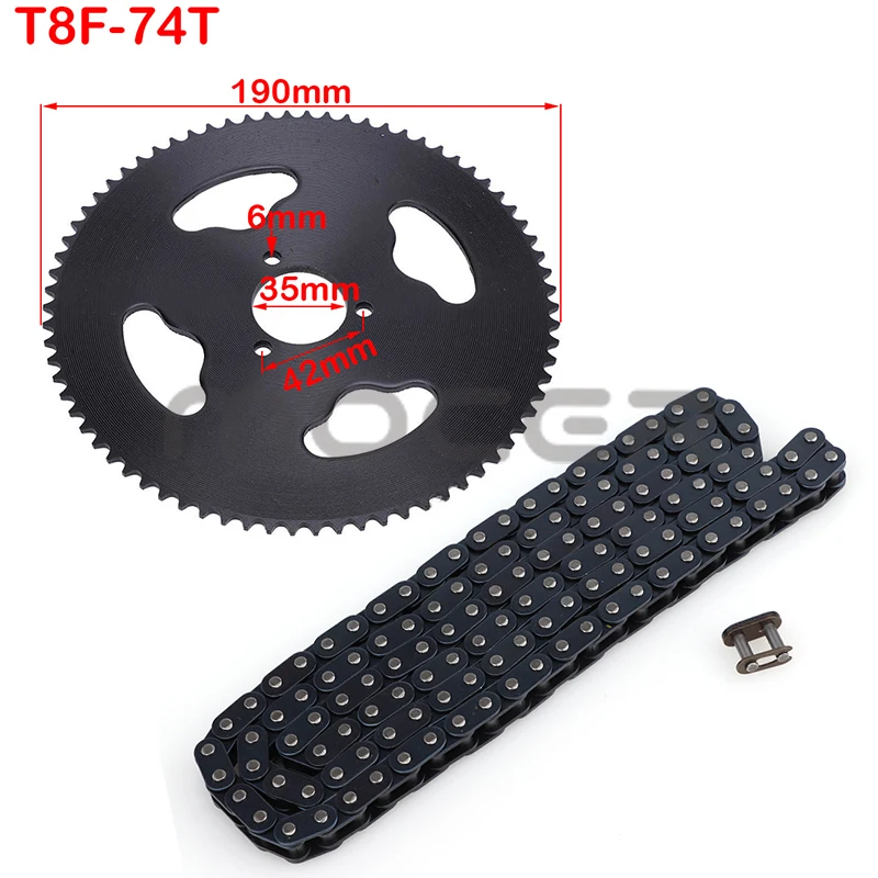 

47cc 49cc T8F цепь 136 звеньев и 38T 44T 54T 58T 64T 74T зубчатые звездочки комплекты для Мини Мото Atv Quad 2 тактные детали двигателя