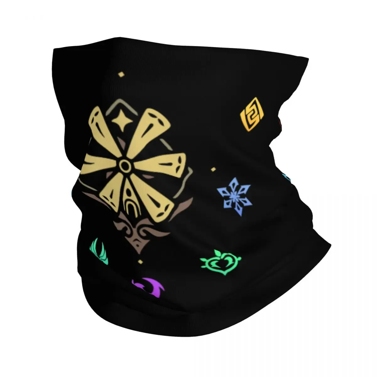 

Genshin Impact Elements Neck Gaiter Men Women Windproof Winter Anime Game Bandana Scarf for Ski