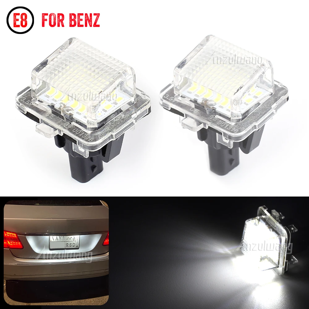 

2 Pcs For Mercedes Benz W204 W221 W212 C216 W166 S204 S212 C207 Canbus LED Car Number License Plate Light Assembly Auto Lamp