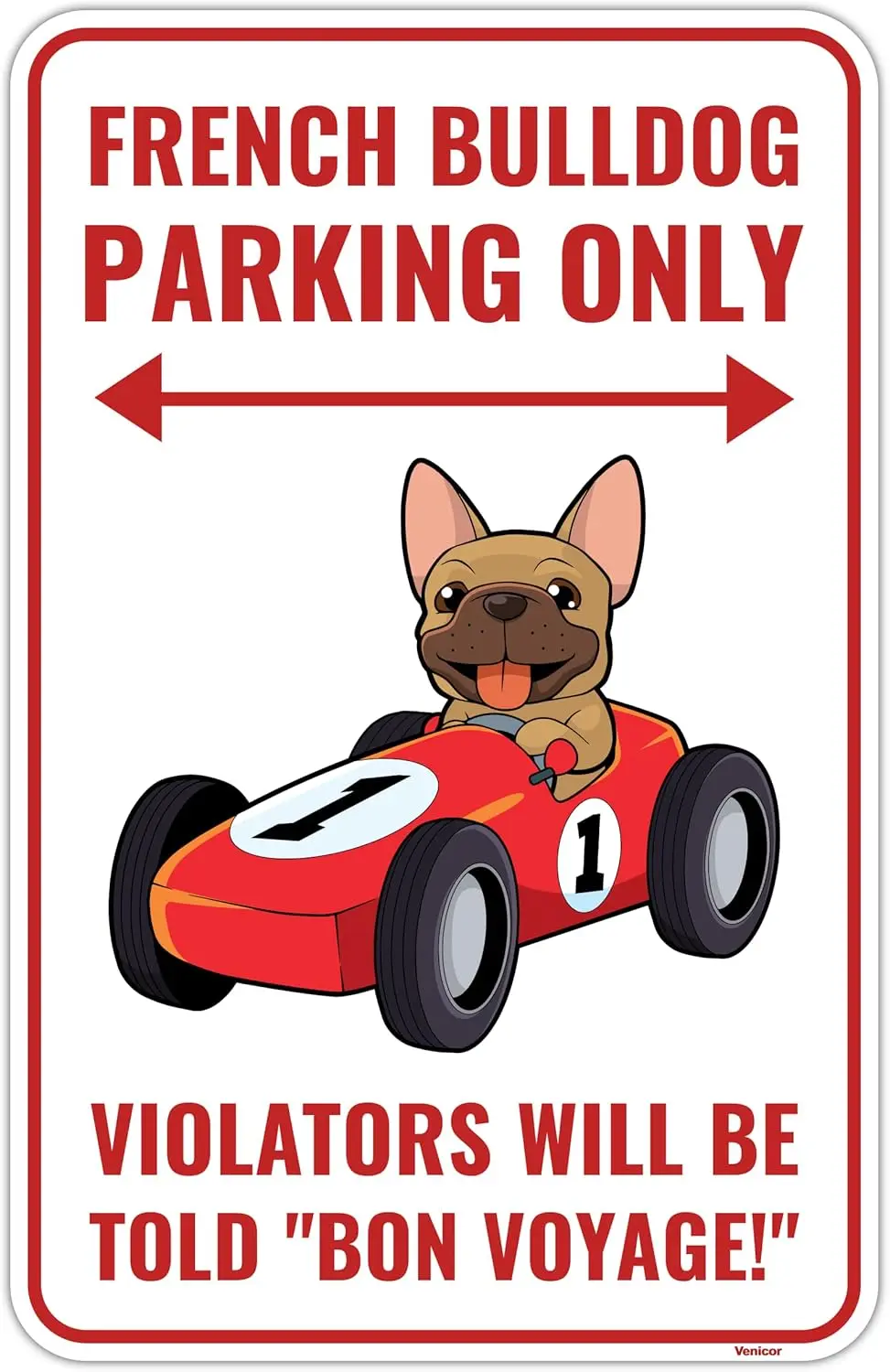 Venicor Французский бульдог знак Декор-9x14 дюймов-алюминий-Французский Подарки для