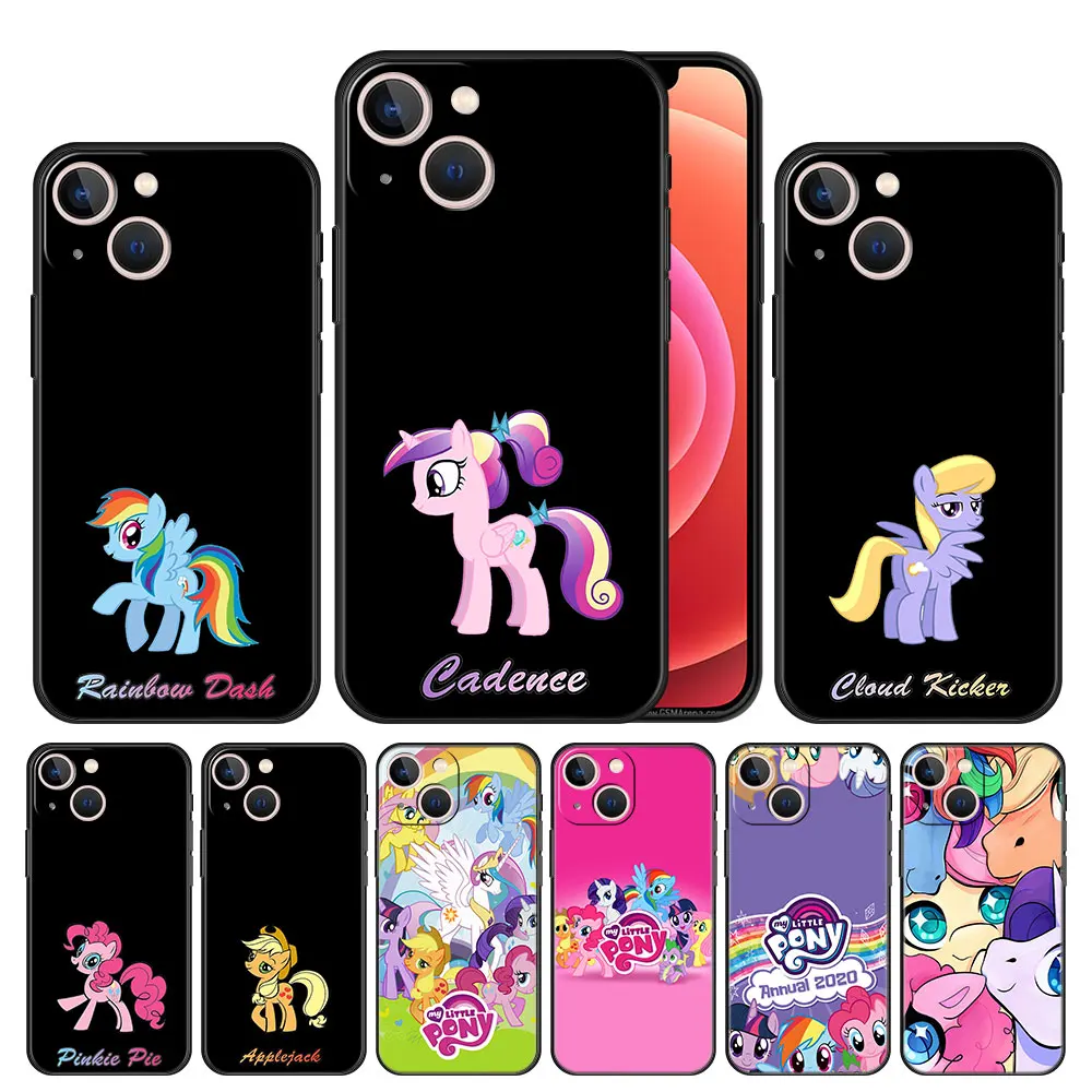 

Phone Case Cover for iPhone 11 12 13 Pro Max Xs 7 8 Plus 6 5 SE XR Mini Shockproof Full Silicone TPU My Little Pony Horse Dark
