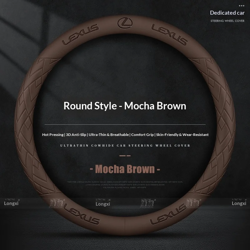 

Кожаный чехол на руль автомобиля Lexus F Sport ES200 ES260 ES300 RX300 LS500h GS250 GS300 IS300 CT200h NX300 UX300 LX570 GX