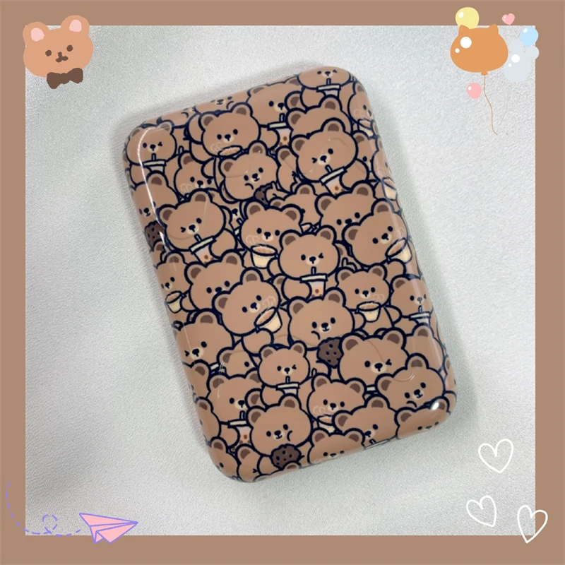 

Little Bear Head Suitable For Apple Iphone Magsafe External Battery Protection Case Magnetic Absorption Cute Cartoon Fashion