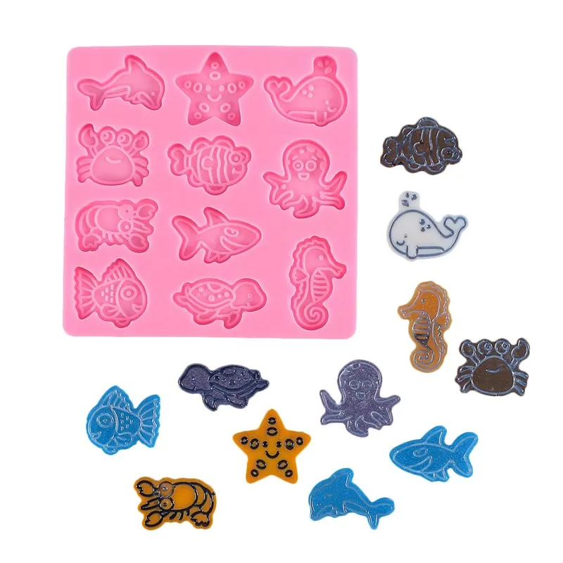 

Морская жизнь серия Морская звезда Краб кристалл падение клей силиконовая форма Сделай Сам помадка торт декоративная форма для шоколада Ин...