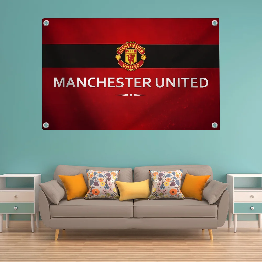 Манчестер Юнайтед FC M-Manchester U-образный полиэстеровый флаг экологически чистый