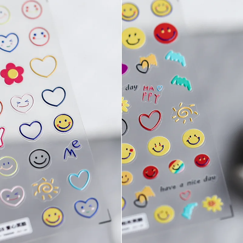 

Nail Art Smiley Love Sticker Embossed 5D Stereo Nail Jewelry Cute Cartoon DIY Handmade Mobile Phone Case Decorative Sticker Pack