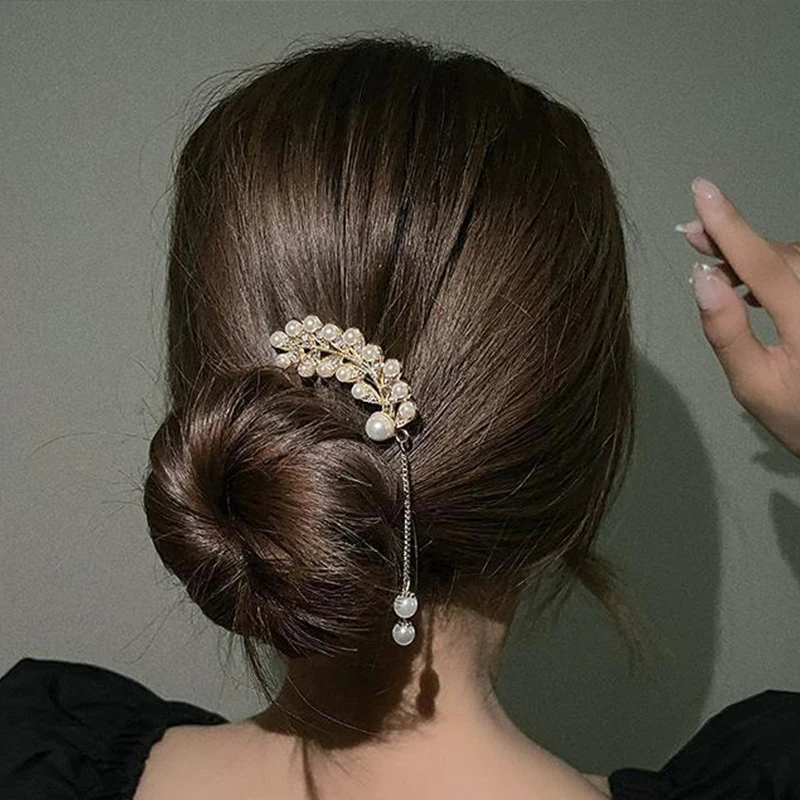 Женские шпильки для волос U-образной формы в форме листьев бантов ветвей |