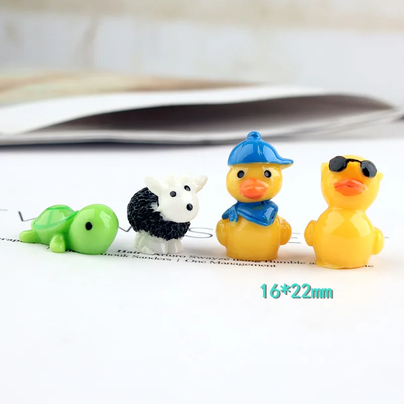 Миниатюрные фигурки животных 10 шт./лот кабошон из смолы с плоским основанием