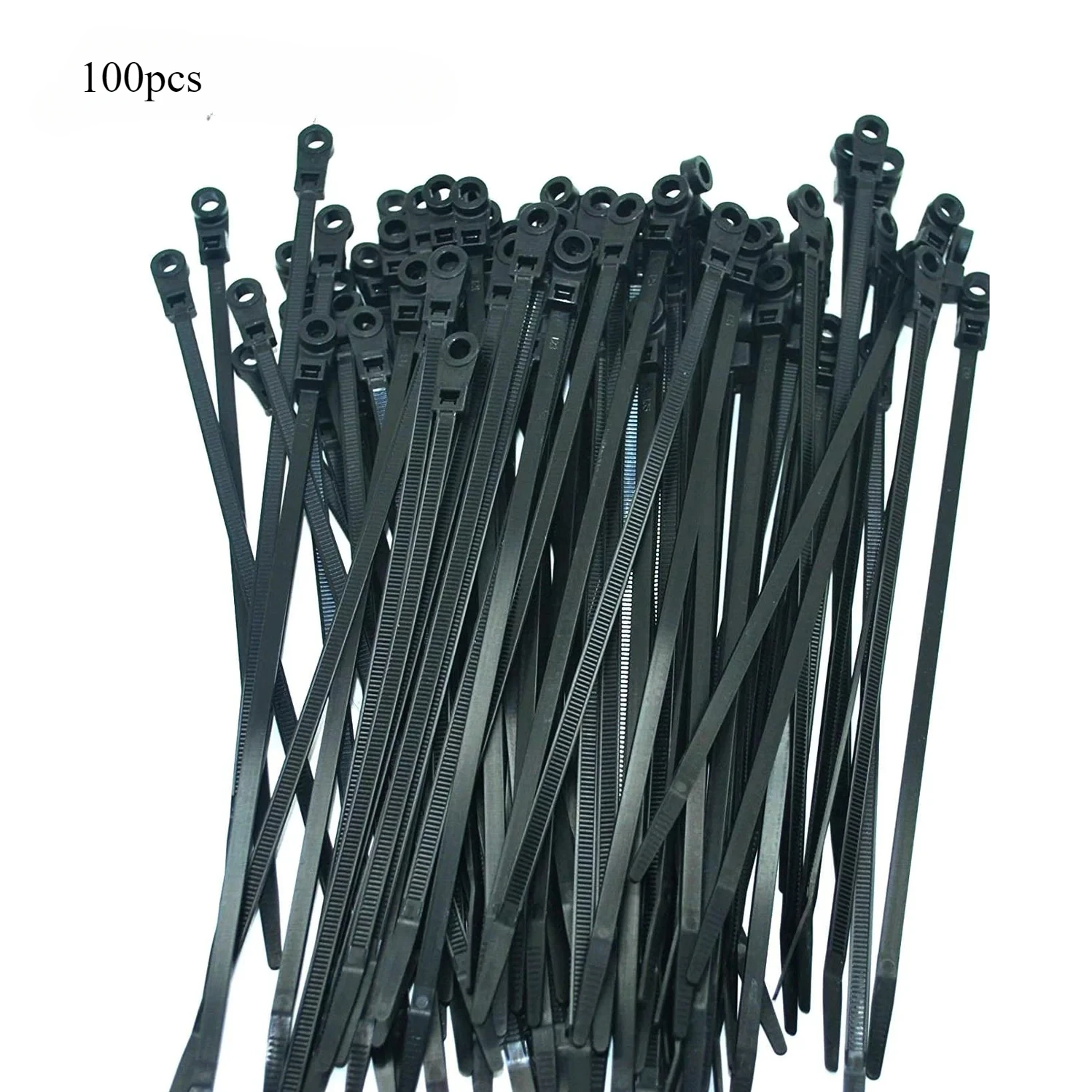 

100/1000 шт. кабельные стяжки с отверстиями для винтов, многоразовые фиксированные нейлоновые кабельные стяжки, самоблокирующиеся стяжки для шнура, крепежная петля, офисный органайзер