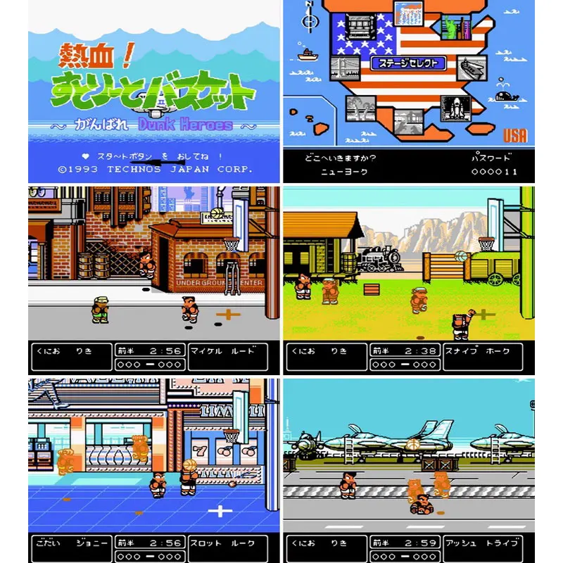 8-битный игровой картридж DunkHeroes для 60-контактной телевизионной консоли
