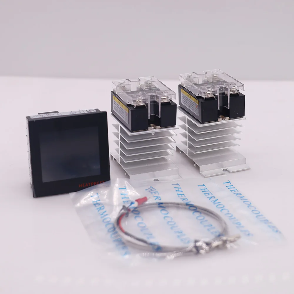 

Термостат HEATPRESS с 2-мя таймерами SSR и функцией счетчика. Сигнализация времени. Термопресс PID. Регулятор температуры.