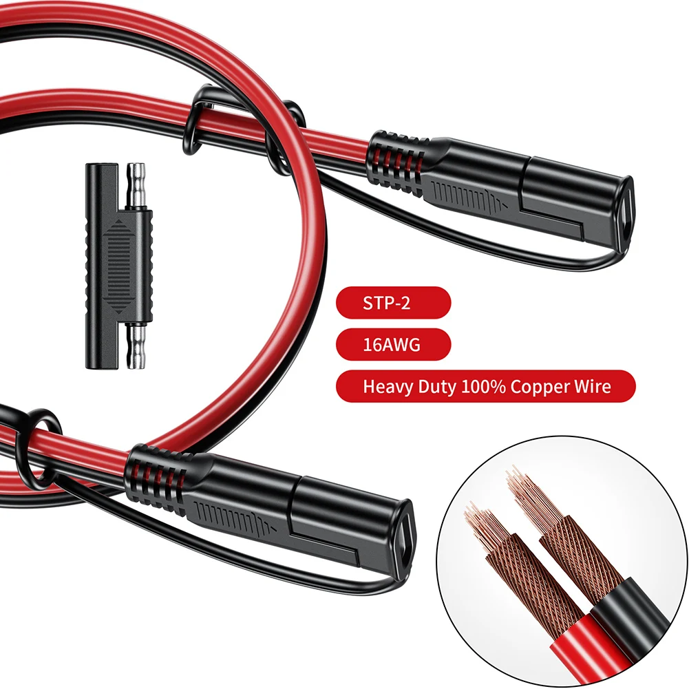 

Зарядный кабель SAE к SAE 12 В-36 в 16awg, Удлинительный кабель быстрого отключения, солнечный шнур для автомобильных аккумуляторов, светодиодный к...