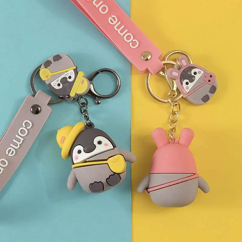 

Cartoon Penguin Car Keychains Women Fashion Creative Cute Couples Key Chains Girl Student Schoolbag Pendant Keyring Decoration