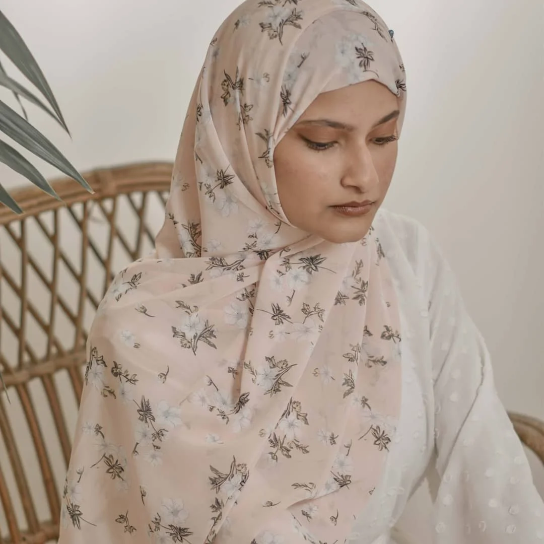 Шифоновый Хиджаб С Леопардовым Принтом Женская Шаль Тяжелым Пузырьковым