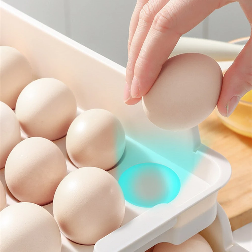 

Egg Storage Box Save Refrigerator Space Egg Holder Stackable Egg Organizer Drawer Type Kitchen Egg Carton