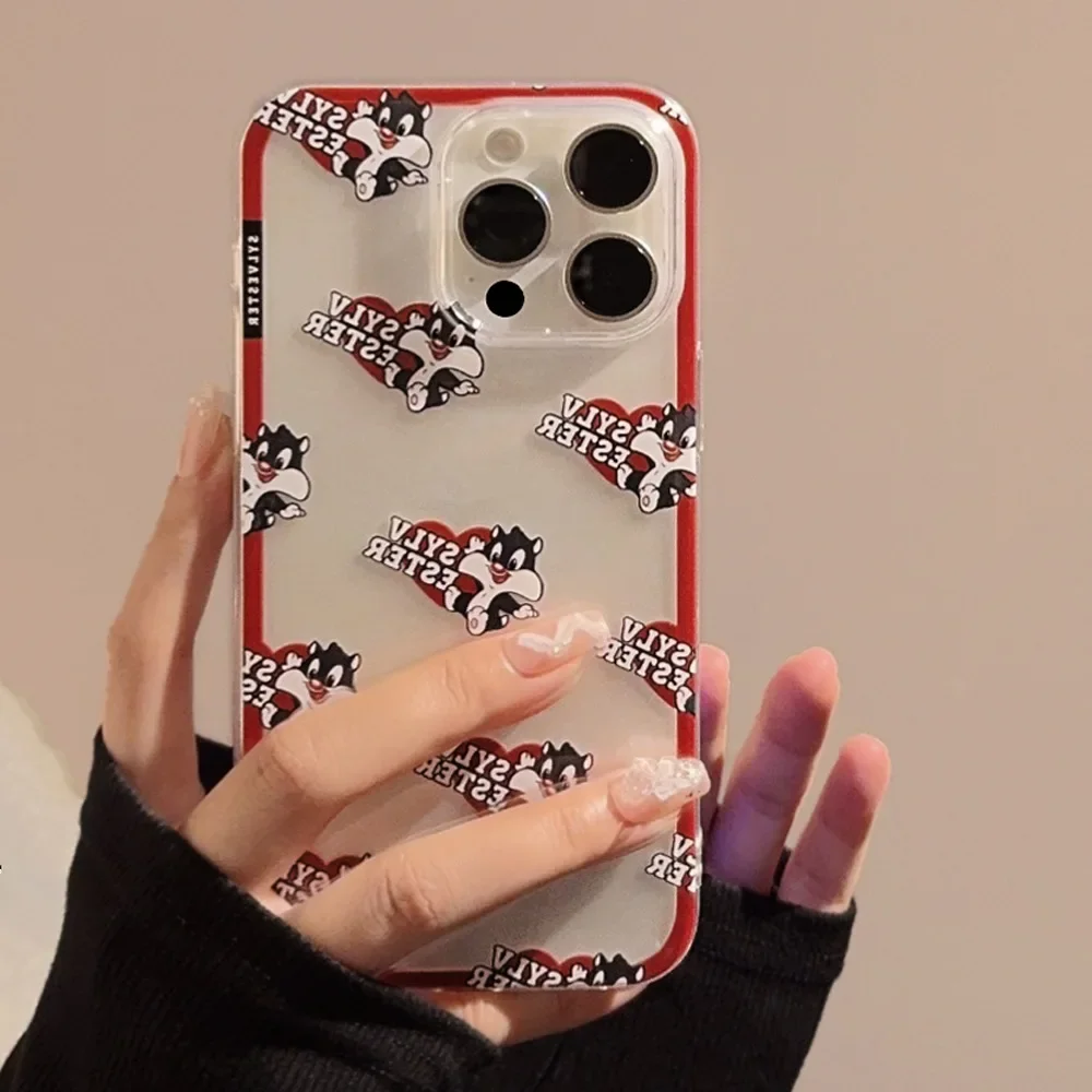 Прозрачный чехол для телефона в стиле ретро с забавным рисунком сильвестера и