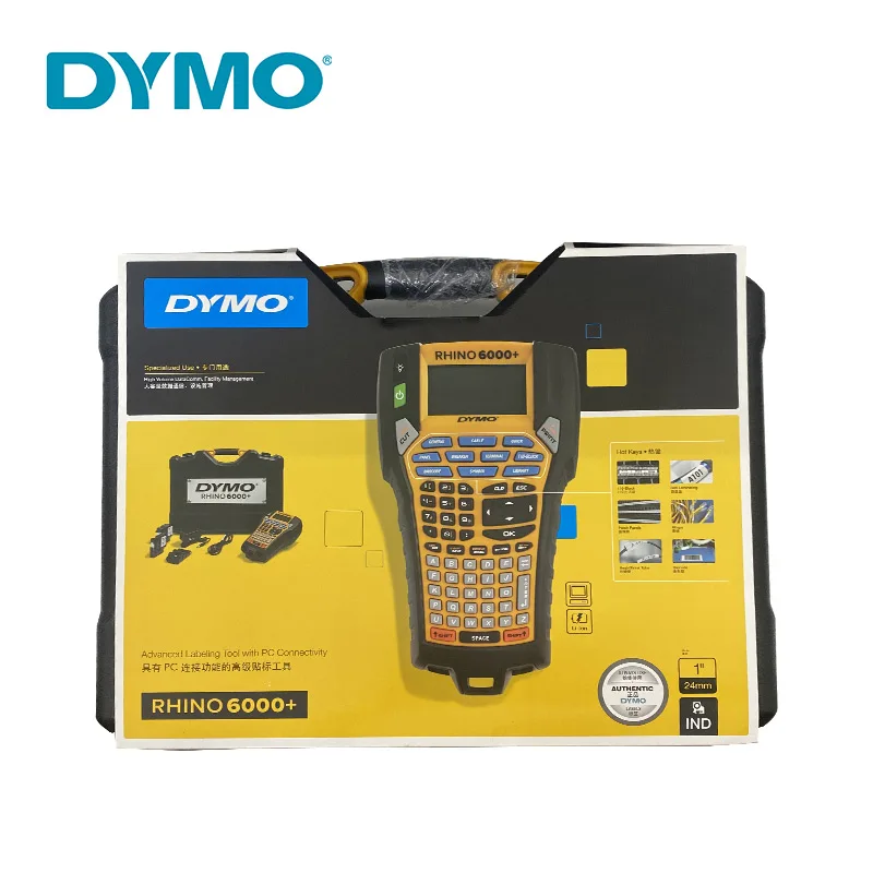Фото DYMO Rhino 6000 +, принтер для этикеток, производитель промышленных этикеток, гибкая нейлоновая виниловая лента для этикеток 6-24 мм 45013 18443 18483 18488 18489 ... №1