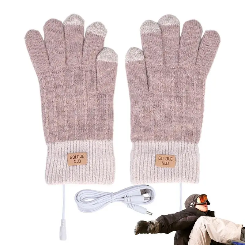 

Electric Heated Gloves Rechargeable Battery Powered Heat Gloves Winter Outdoors Thermal Skiing Warm Gloves