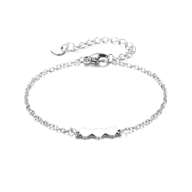 Минималистичный браслет в форме сердца из нержавеющей стали женский титановой