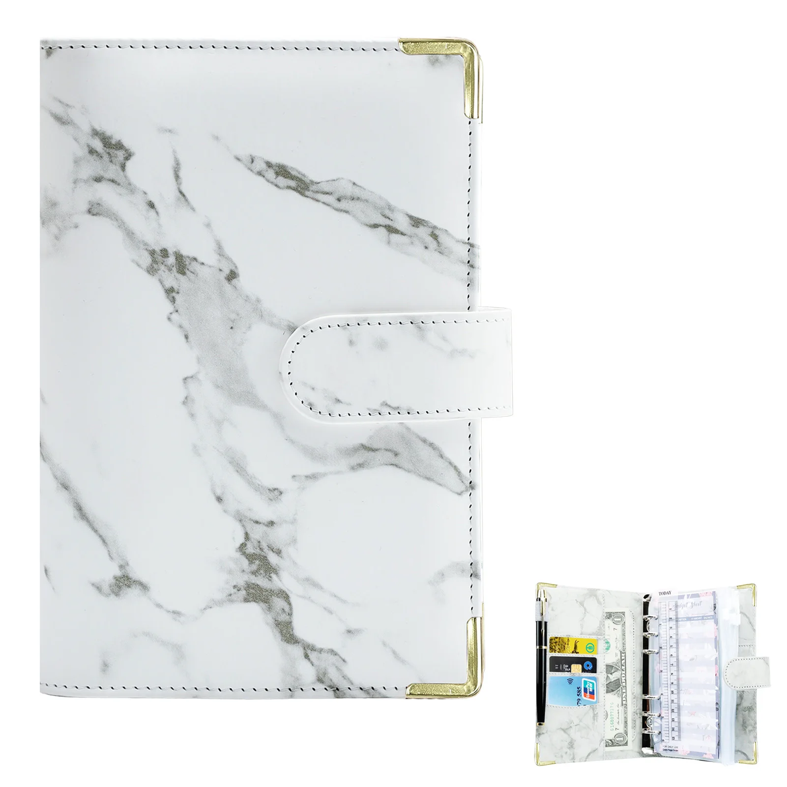 

A6 Budget Binder Cash Budget Planner Organizer Loose Leaf Personal Planner Binder For A6 Filler Paper PU Leather Binder For