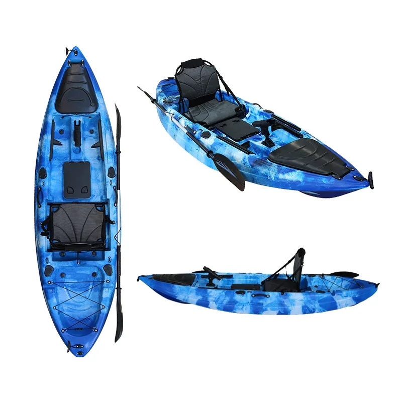 Одноместный рыболовный каяк с педалью LLDPE пластиковый морской ножной для одного