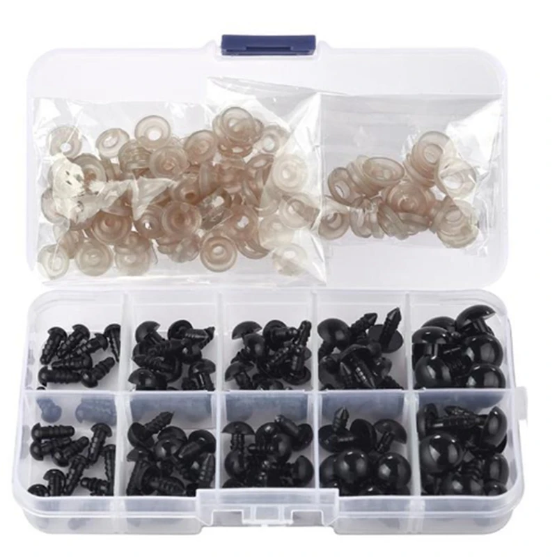 

500Pcs DIY Doll Eyes Black Plastic Doll Eyes Crafts Safety Doll Eyes For Teddy Bear Soft Toy Animal Doll