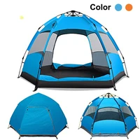 automatic camping tent family simple set uv protection independent double layer waterproof hexagonal yurt instant tent