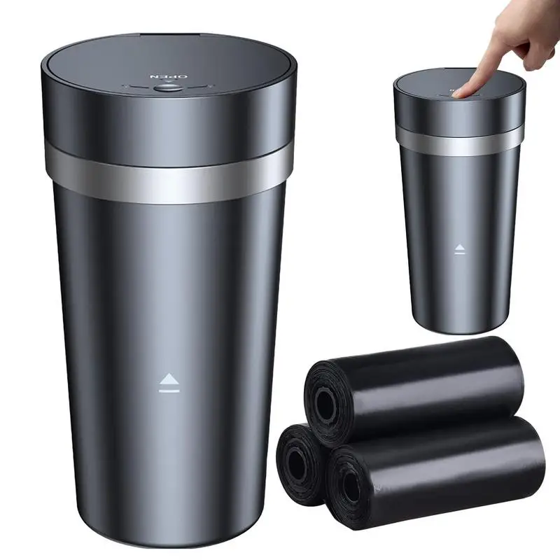 

Car Cup Trash Can Small Trash Cup Car Dustbin Mini Garbage Can 2 In 1 Car Rubbish Bins Portable With Lid For Restaurant Outdoor