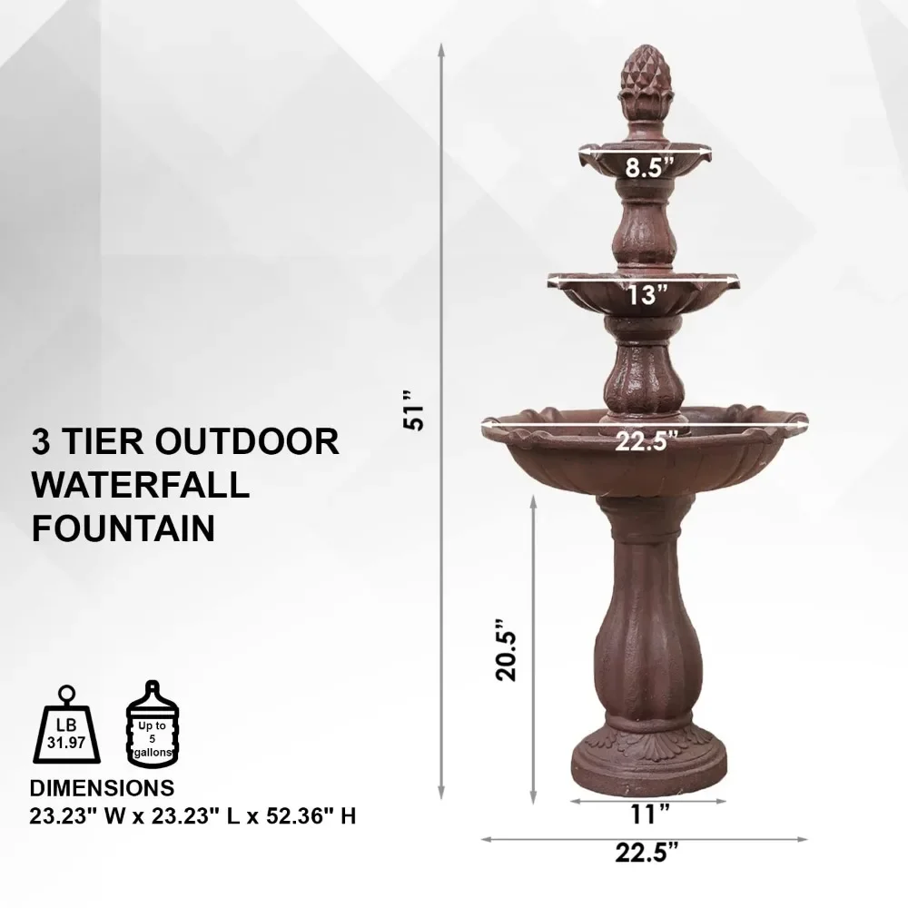 2024 Новый 3-х уровневый отдельно стоящий фонтан-водопад открытый сад двор лужайка