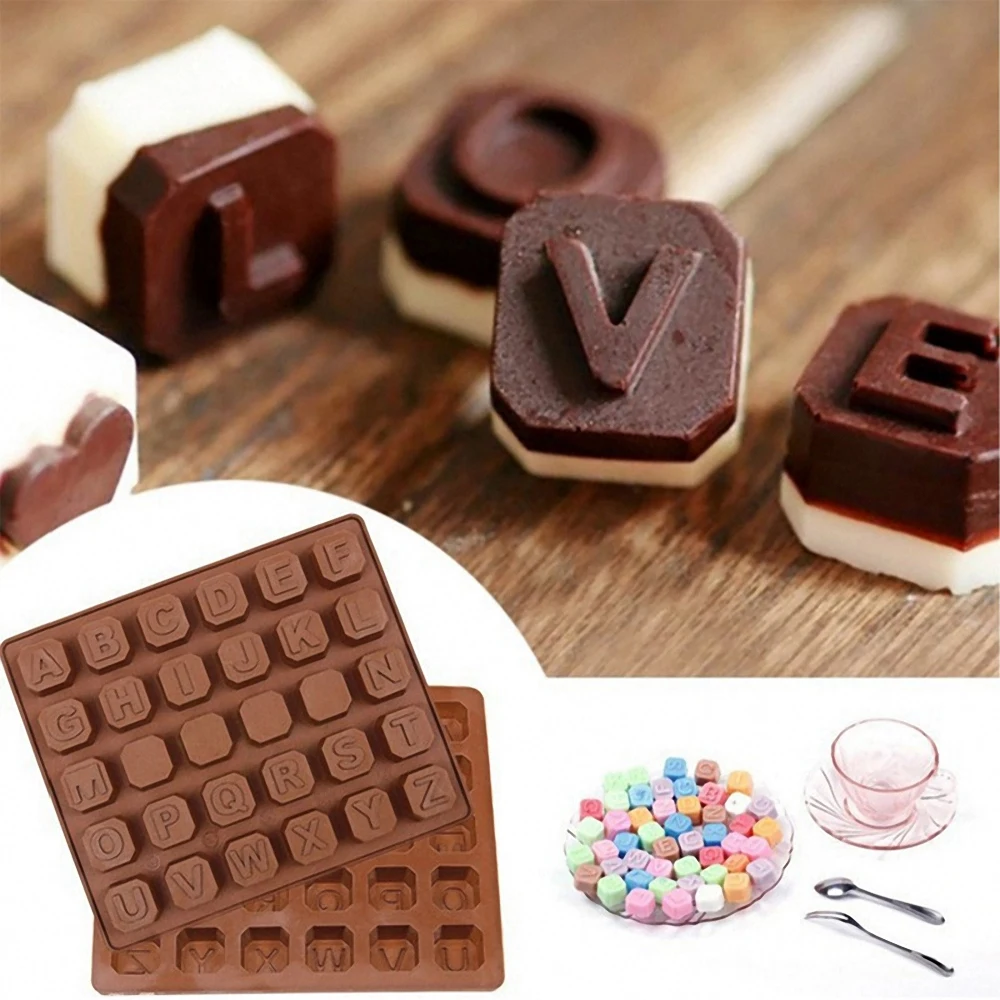 

26 Alphabet Letters Cake Fondant Mold Silicone Chocolate Cookies Pastry Candy Desserts Jelly Pudding Cake Decor Mold Baking Tool