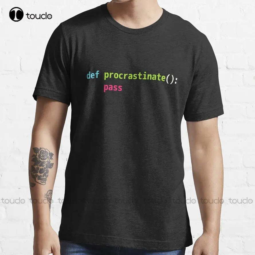 

Забавная футболка с изображением кода питона, модная трендовая футболка с изображением прокрастината, индивидуальная футболка Aldult для подростков, унисекс футболки с цифровой печатью