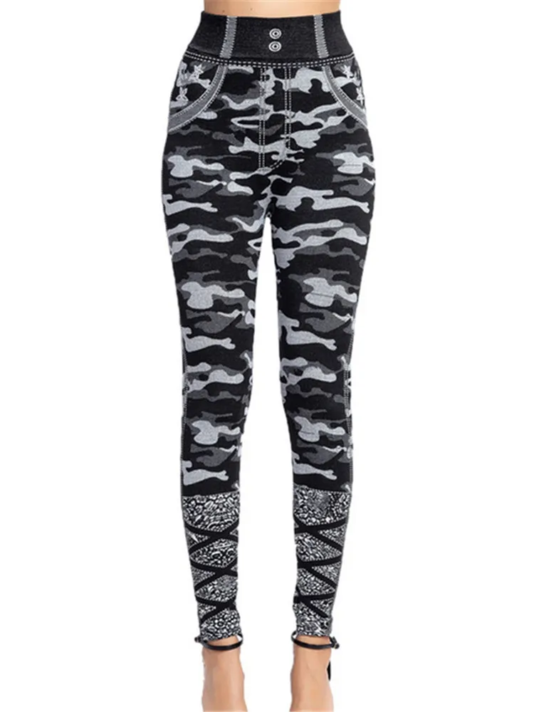 

DICHSKI Camouflage Pants Women Clothing Tights Yoga Exercise Leggings Fitness High Waist Hip Push UP Stretchy Printed Bottom