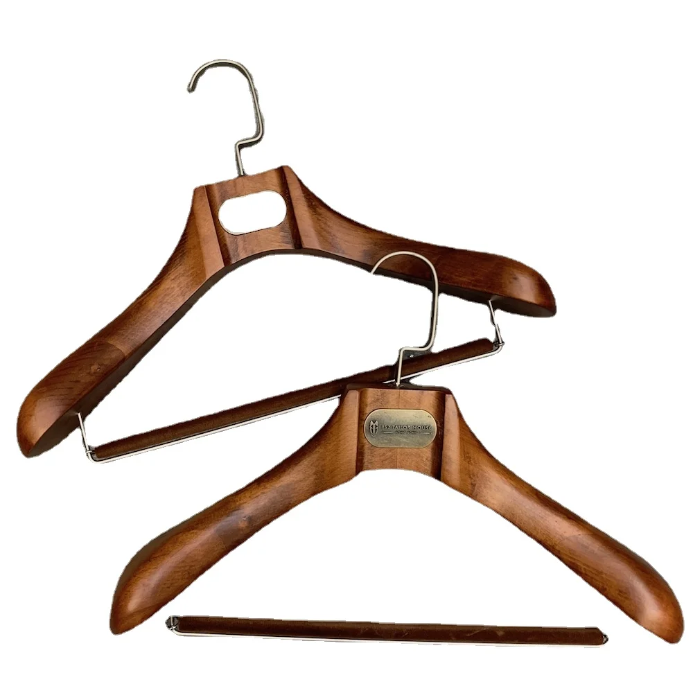 Wide-Shoulder Beech Suit Hanger Suit Clothes Hanger Thick Solid Wood Clothes Hanger