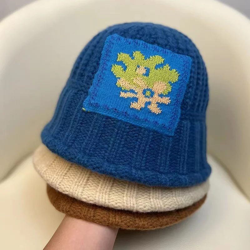 

Маленькая тканевая ручная вязаная шапка для раковины для женщин сохраняет тепло осенью и зимой, ретро, маленькая шерстяная шапка, Рыбацкая ...