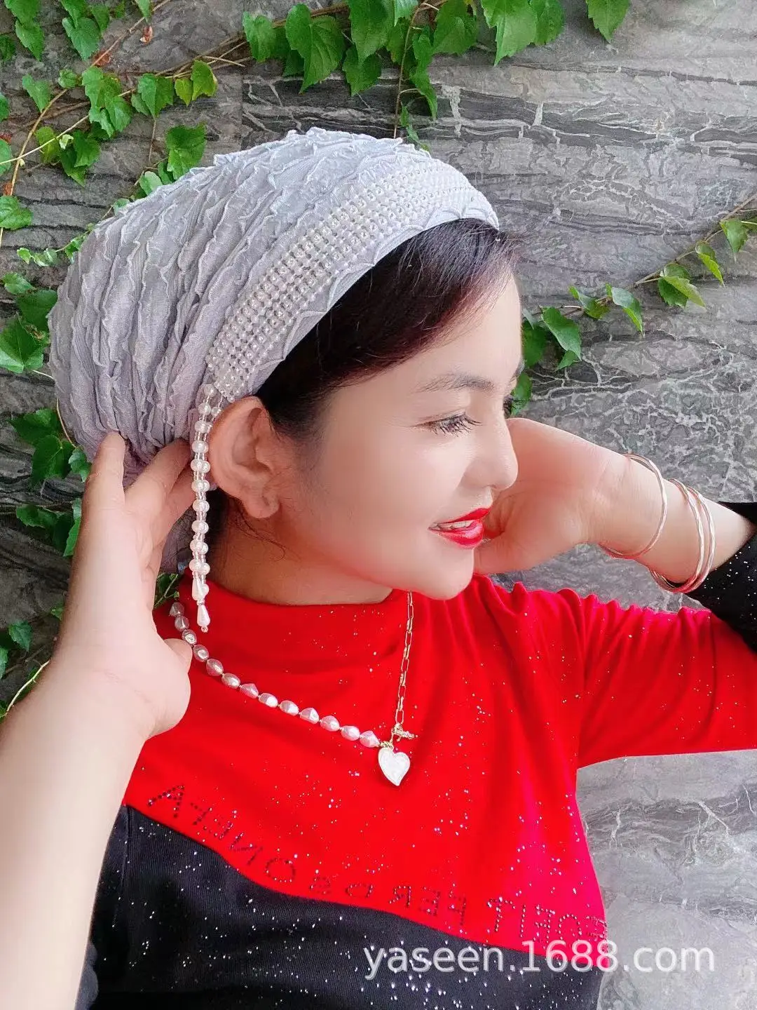 2023 New Design Turban Caps with Hair Band Muslim Headscarf Bonnet Female Head Wraps Chemo Headwear Hat