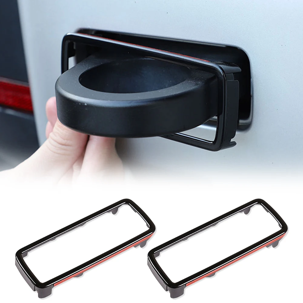 

ABS Glossy Black Car Trailer Hook Hole Frame Cover Trim For Land Rover Defender 90 110 130 2020 2021 2022