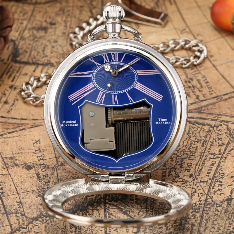 Unique Musical Quartz Pocket Watch Multicolor Case Music Box Design Trendy Gifts for Men Women Clock relgio de bolso de msica