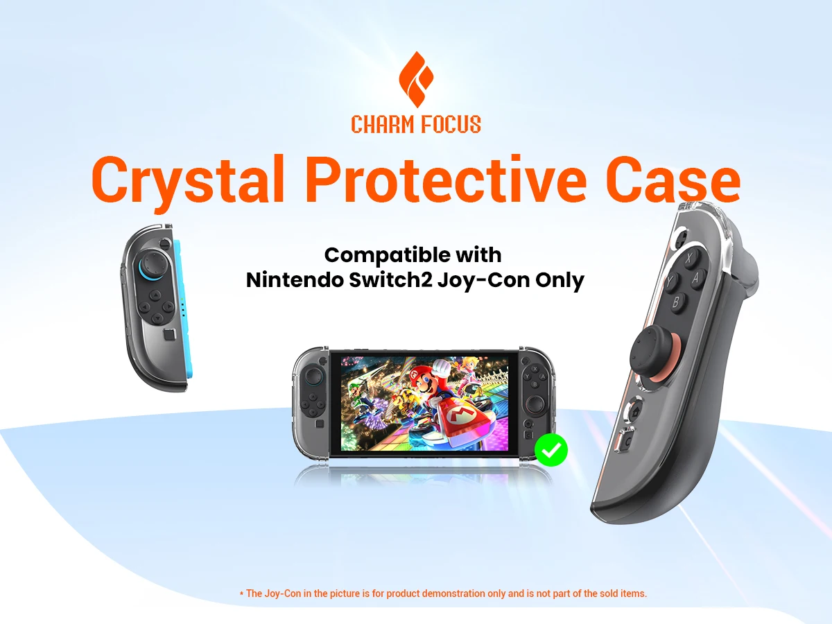Фото Мягкий чехол из ТПУ для контроллера Nintendo Switch 2, защитный чехол для Switch 2, док-станционный чехол, прозрачная лицевая панель ПК, эргономичный Gr №1