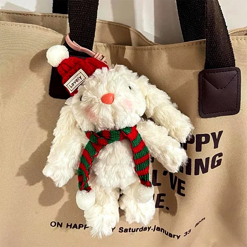 Рождественский кролик плюшевая игрушка брелок с мультяшным кроликом мягкая