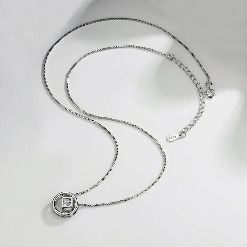 Кулон в виде кубика Рубика Женская серебряное ожерелье модное ювелирное