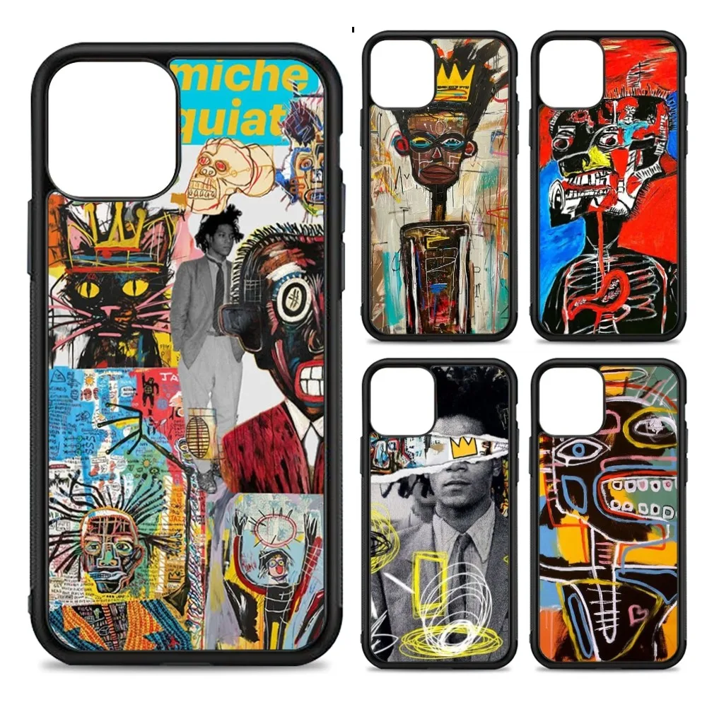 Чехол для телефона Artist J-Jean-Michel-Basquiat силиконовый чехол из ПК + ТПУ IPhone 11 12 13 14 15 16 Plus