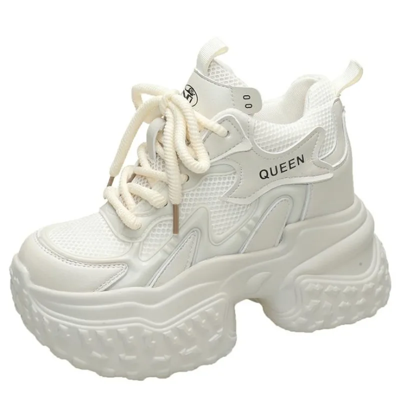 Женские повседневные кроссовки на платформе 10 см сезон осень 2024 спортивная