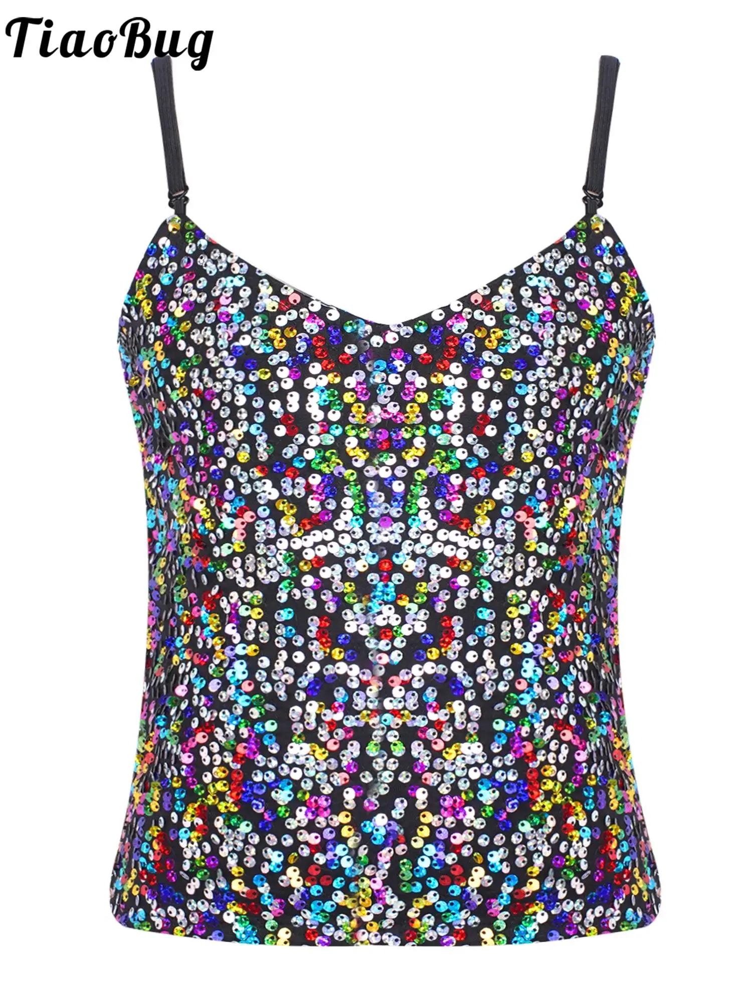 

Girls Dance Top Metallic Sleeveless Tank Top Vest Kids Girls Ballet Jazz Street Leotard Crop Tops for Dance Performance Costumes