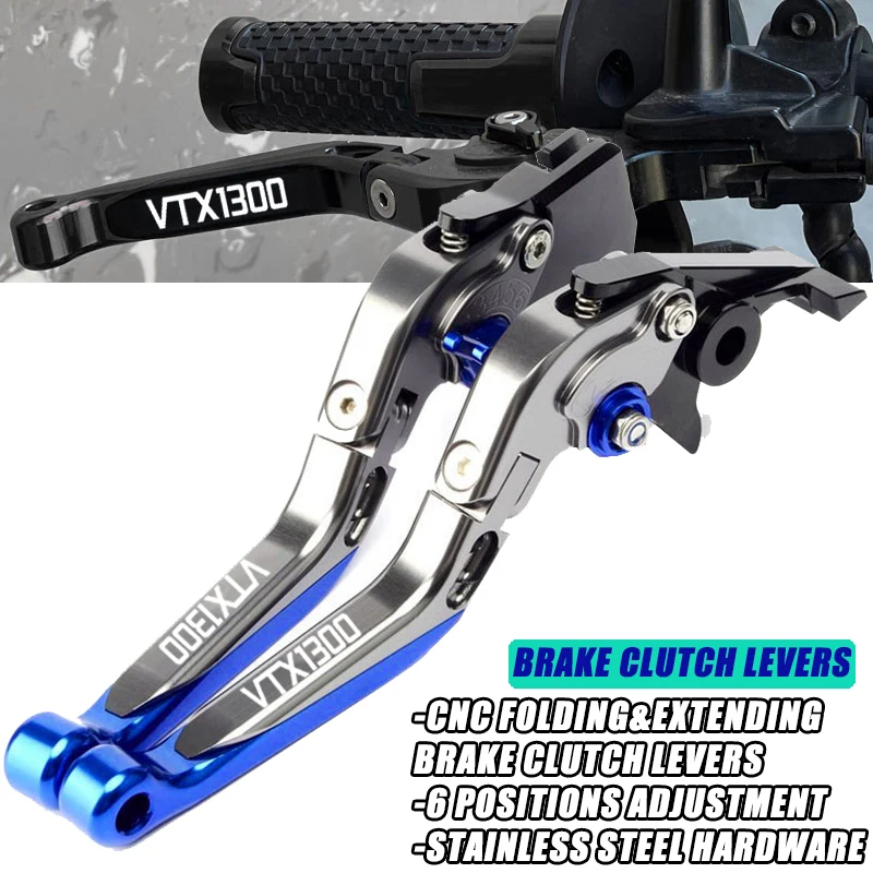

Fit For VTX1300 2003-2008 VTX 1300 Motorcycle CNC Accessories Folding Extendable Brake Clutch Levers Adjustable Handle Set