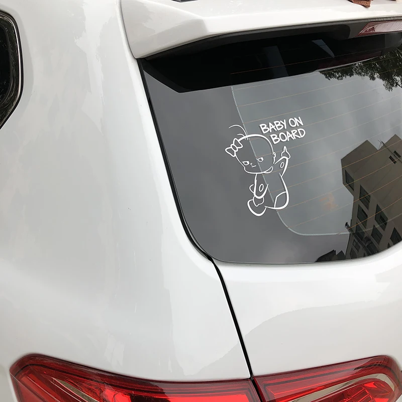 Забавная виниловая наклейка на машину для малышей борту предупреждающий знак