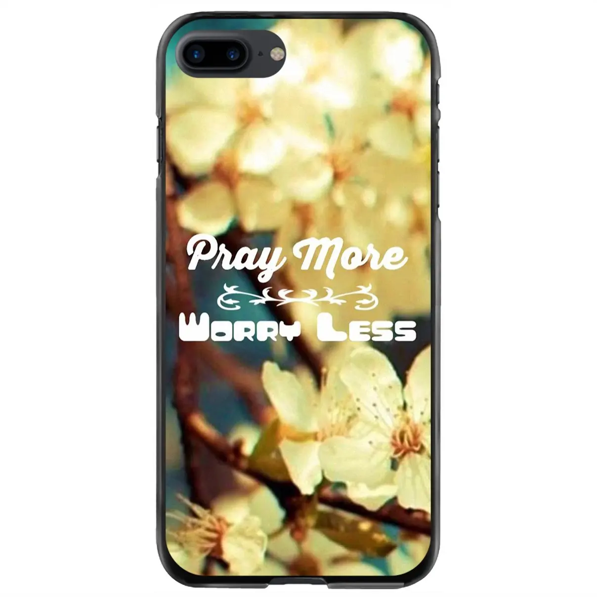 

Hard Phone Shell Case For iPhone 11 12 13 14 Pro MAX Mini 5 5S SE 6 6S 7 8 Plus 10 X XR XS Pray More Worry Less Inspirational