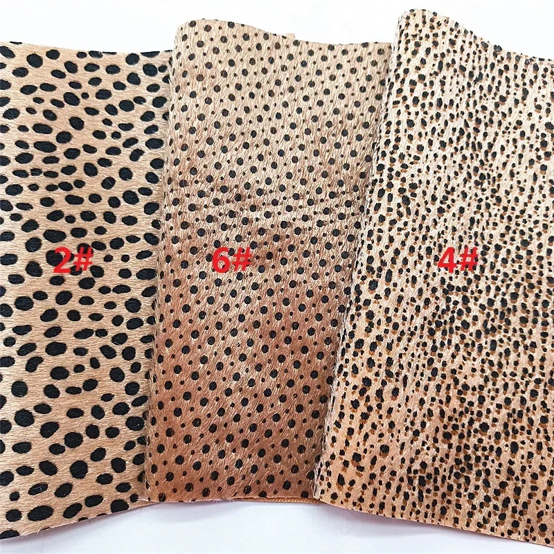 Текстурированный блестящий кожаный лист с леопардовыми точками на заказ листы