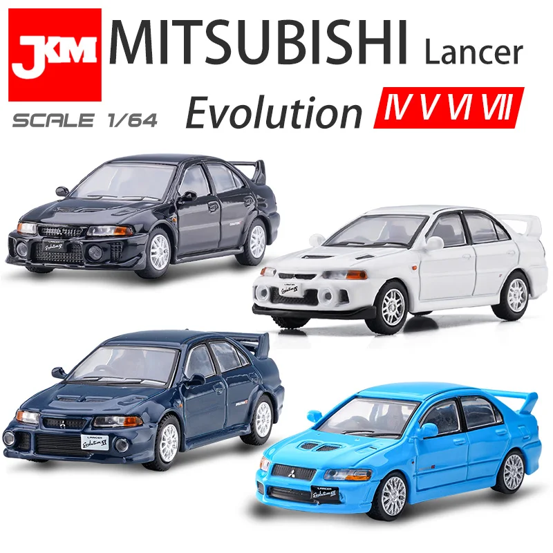 JKM 1/64 Mitsubishi Lancer EVO 7 6 5 4 Evolution VII литые модели игрушечных автомобилей из сплава подарки для мальчиков EX2000 автомобиль для детей