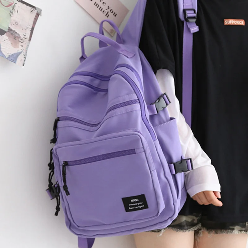 

Водонепроницаемый нейлоновый женский рюкзак унисекс, вместительный ранец для ноутбука с несколькими карманами, школьный портфель для девочек