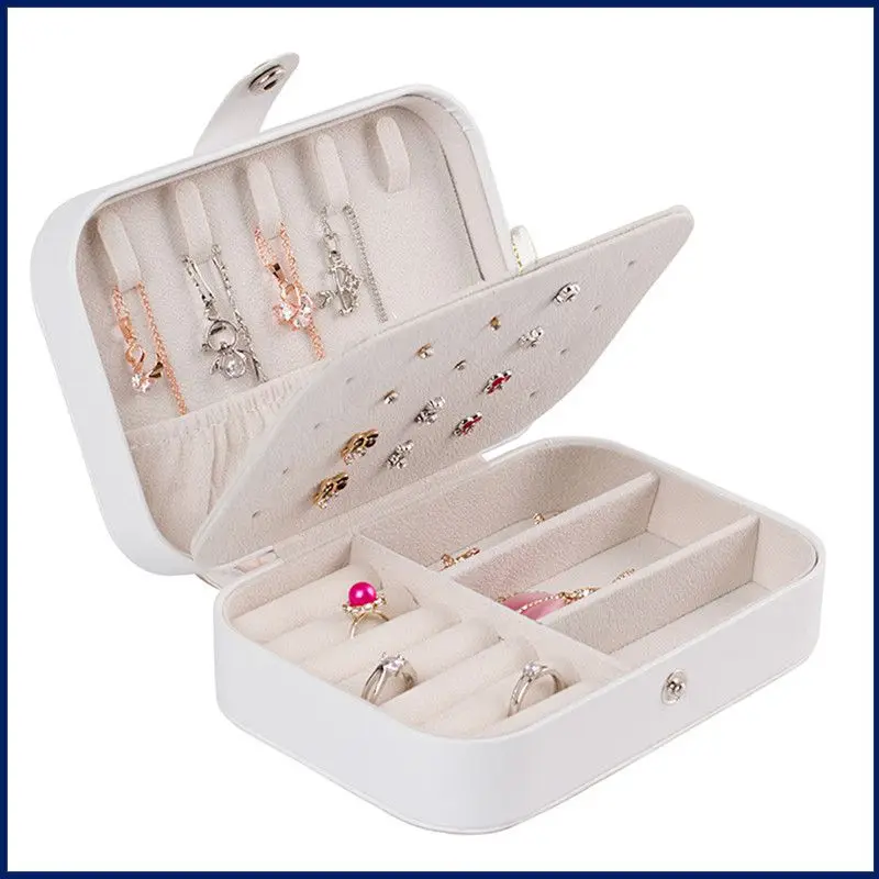 

Home Portable Jewelry Box Jewelry Organizer Display Soft Velvet Jewellery Earring Necklace Pendant Bracelet Tray DIY Handmade